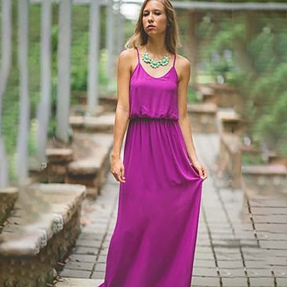 GAP Dresses & Skirts - Gap Womens Purple Rayon Maxi Dress Sleeveless Elastic Waist Size S RN54023